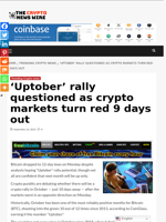 ‘Uptober’ rally questioned as crypto markets turn red 9 days out - The Crypto News Wire