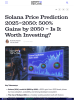 Solana Price Prediction 2025–2050: 500% Gains by 2050 – Is It Worth Investing?