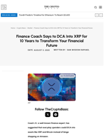 Finance Coach Says to DCA Into XRP for 10 Years to Transform Your Financial Future