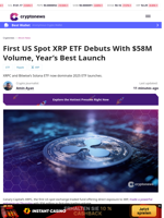 First US Spot XRP ETF Debuts With $58M Volume