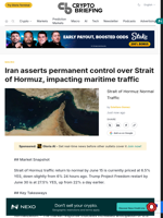 Iran asserts permanent control over Strait of Hormuz, impacting maritime traffic