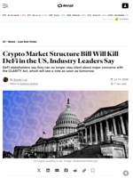 Crypto Market Structure Bill Will Kill DeFi in the US, Industry Leaders Say - Decrypt