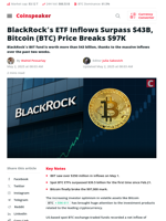 BlackRock ETF Tops $43B, Bitcoin Surges Past $97K