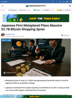 Japanese Firm Metaplanet Plans Massive $3.7B Bitcoin Shopping Spree - TheNewsCrypto