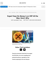 Expert Says His Money Is on XRP All the Way: Here’s Why