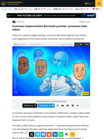 Scammer impersonates Bermuda premier, promotes fake token