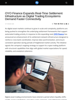 OYO Finance Expands Real-Time Settlement Infrastructure as Digital Trading Ecosystems Demand Faster Connectivity - Visionary Financial