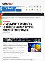 Crypto.com secures EU license to launch crypto financial derivatives - The Crypto News Wire