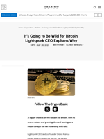 It’s Going to Be Wild for Bitcoin: Lightspark CEO Explains Why