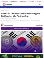 Solana to Develop Korean Won-Pegged Stablecoins