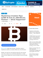 Mysterious Investor Pays $29M To Exit $1.26B Bitcoin Position — What Happened? ⋆ ZyCrypto