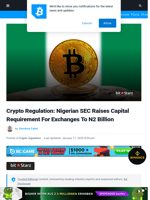 Crypto Regulation: Nigerian SEC Raises Capital Requirement For Exchanges To N2 Billion | Bitcoinist.com
