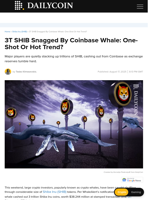 3T SHIB Snagged By Coinbase Whale: One-Shot Or Hot Trend? - DailyCoin