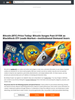 Bitcoin (BTC) Price Today: Bitcoin Surges Past $115K as BlackRock ETF Leads Market—Institutional Demand Soars - Brave New Coin