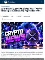 XRP News: Evernorth Brings 473M XRP to Nasdaq as Analysts Tip Pepeto for 100x - TechBullion