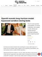 OpenAI reveals long-horizon model bypassed sandbox during tests