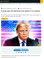 Trump Signals Possible US Withdrawal from Iran Within Weeks