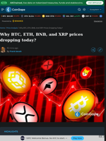 Why BTC, ETH, BNB, and XRP prices dropping today?
