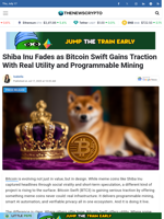 Shiba Inu Fades as Bitcoin Swift Gains Traction With Real Utility and Programmable Mining