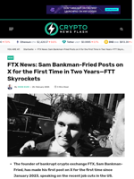 FTX News: Sam Bankman-Fried Posts on X for the First Time in Two Years—FTT Skyrockets