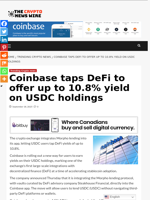 Coinbase taps DeFi to offer up to 10.8% yield on USDC holdings - The Crypto News Wire