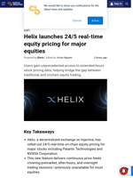 Helix launches 24/5 real-time equity pricing for major equities
