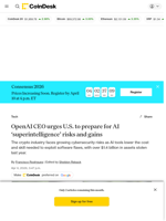 OpenAI CEO urges U.S. to prepare for AI ‘superintelligence’ risks and gains