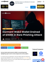 Dormant Web3 Wallet Drained of $908K in Rare Phishing Attack | Live Bitcoin News