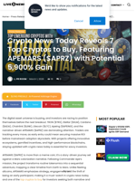 Crypto News Today Reveals 7 Top Cryptos to Buy, Featuring APEMARS ($APRZ) with Potential 5,900% Gain | Live Bitcoin News