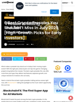 6 Best Crypto Presales You Shouldn’t Miss in July 2025 [High-Growth Picks for Early Investors]  | Live Bitcoin News