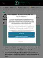 CAKE Price Hits 2-Month High as PancakeSwap Tokenomics 3.0 Triggers Rally - Crypto News Flash