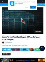 Japan Eyes First Spot Crypto ETF Approval By 2028 – Report