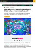 USDT0 and XAUT0 Launch on Solana, Expanding Omnichain Access