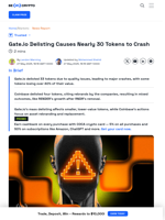 Gate.io Delisting Causes Massive Crash for 30 Tokens