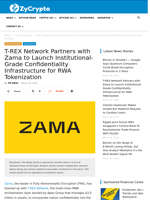 T-REX Network Partners with Zama to Launch Institutional-Grade Confidentiality Infrastructure for RWA Tokenization