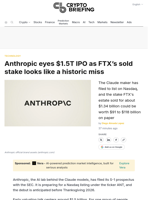 Anthropic eyes $1.5T IPO as FTX's sold stake looks like a historic miss