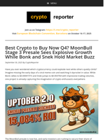 MoonBull Presale 2025 as Best Crypto to Buy Now Q4 While Bonk and Snek Surge