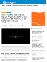 From PoW to PoS to PoB: Nexus AiCOS Redefines On-Chain Credit With Proof of Behavior on Base