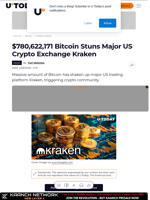 $780,622,171 Bitcoin Stuns Major US Crypto Exchange Kraken