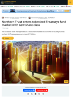 Northern Trust Launches Tokenized Treasury Money Market Fund Share Class