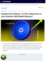 Cardano Price Rises—Is This a Recovery or Just Another ADA Relief Bounce?