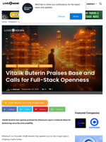 Vitalik Buterin Praises Base and Calls for Full-Stack Openness | Live Bitcoin News