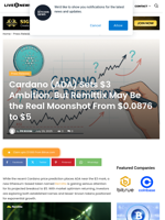 Cardano (ADA) Sets $3 Ambition, But Remittix May Be the Real Moonshot From $0.0876 to $5 | Live Bitcoin News