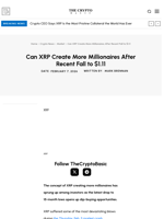Can XRP Create More Millionaires After Recent Fall to $1.11