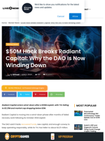 Radiant Capital Wind-Down Follows $50M Crypto Hack