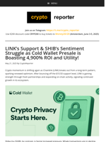 LINK Breaks $10.50 Support, SHIB Turns Bearish, Cold Wallet Gains