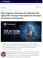 Why Dogecoin, Ethereum & TradeView Will Spike After Trumps Final Cease Fire On Strait Of Hormuz is Announced