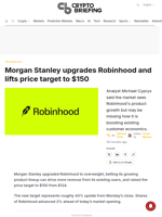 Morgan Stanley upgrades Robinhood and lifts price target to $150