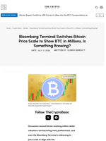 Bloomberg Terminal Switches Bitcoin Price Scale to Show BTC in Millions, Is Something Brewing?