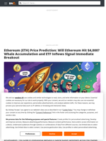 Ethereum (ETH) Price Prediction: Will Ethereum Hit $4,000? Whale Accumulation and ETF Inflows Signal Immediate Breakout - Brave New Coin